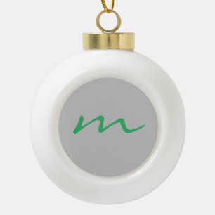 Boule En Céramique monogramme moderne tendance gris professionnel