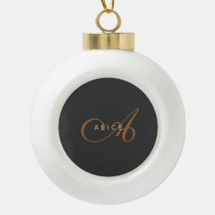 Boule En Céramique Monogramme plat tendance Nom initial