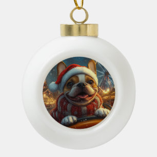 Boule En Céramique Montagnes Russes de Noël Chien Boxer