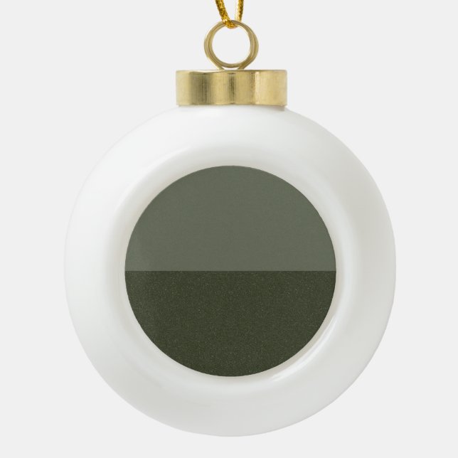 Boule En Céramique Moss Green Half & Half Ornament - Personnalisable (Devant)