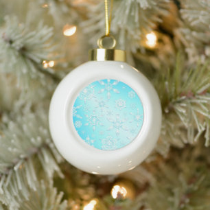 Boule En Céramique Motif Crystal Snowflakes
