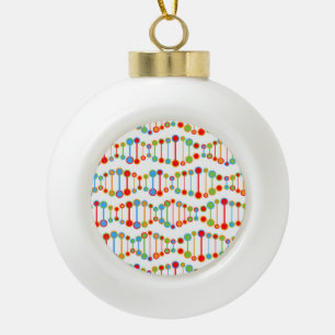 Boule En Céramique Motif de structure d'ADN coloré