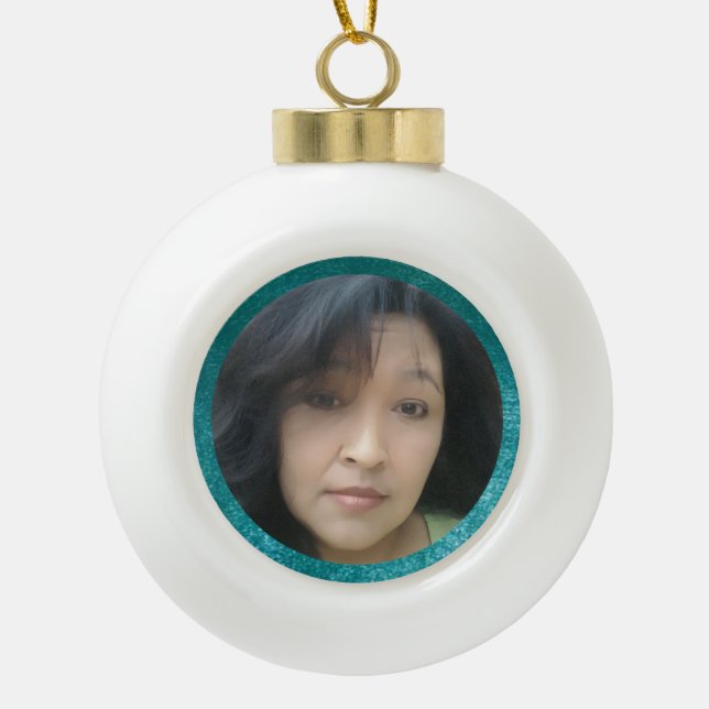 Boule En Céramique MVB Faux Velvet Conception personnalisée Turquoise (Devant)