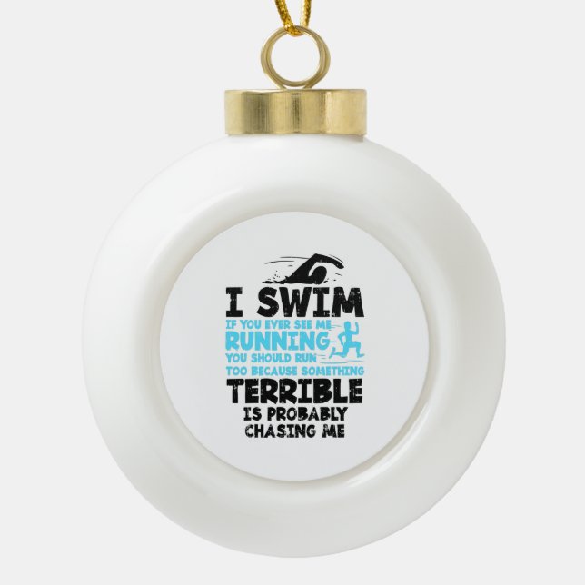Boule En Céramique Natation - Je nage (Devant)