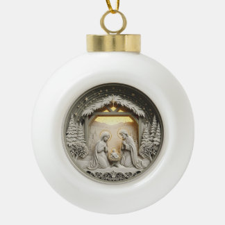 Boule En Céramique Nativity Christmas Ornament – Holy Family 1