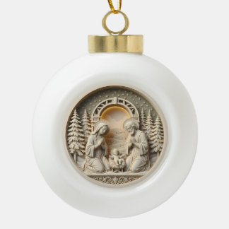 Boule En Céramique Nativity Christmas Ornament – Holy Family 2