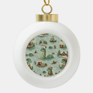 Boule En Céramique Nessie de Noël Monstre du Loch Ness Confortable Cr