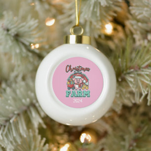 Boule En Céramique Noël À La Ferme Piggy & Friends