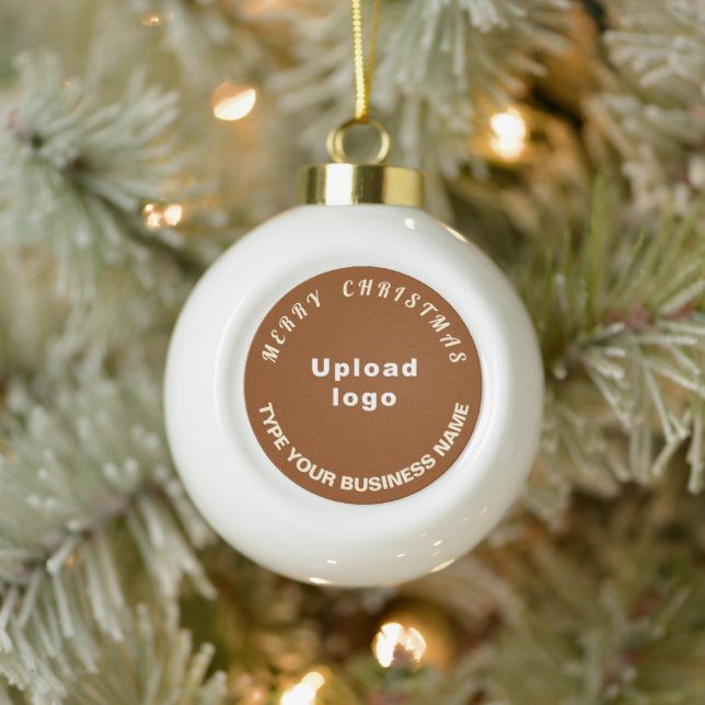 Boule En Céramique Noël d'affaires Brown en blanc (Arbre)