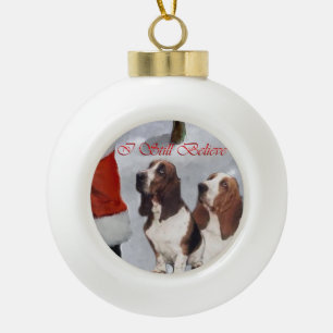 Boule En Céramique Noël de Basset Hound