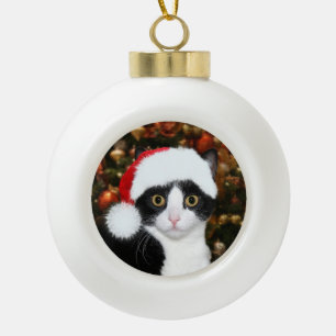 Boule En Céramique Noël de chat de smoking