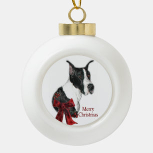Boule En Céramique Noël de great dane de manteau