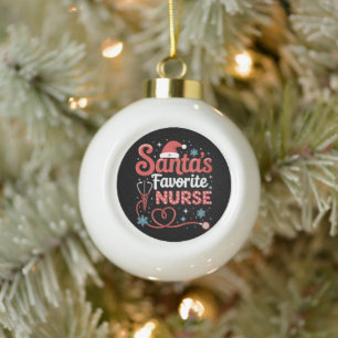 Boule En Céramique Noël de la infirmière préférée de Santa