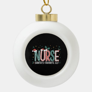 Boule En Céramique Noël de l'elfe préféré de Santa Infirmière Inspira