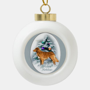 Boule En Céramique Noël de tintement de chien d'arrêt de canard de la
