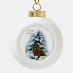 Boule En Céramique Noël d'épagneul de champ