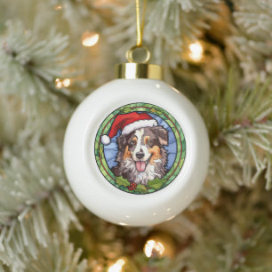 Boule En Céramique Noël du berger australien
