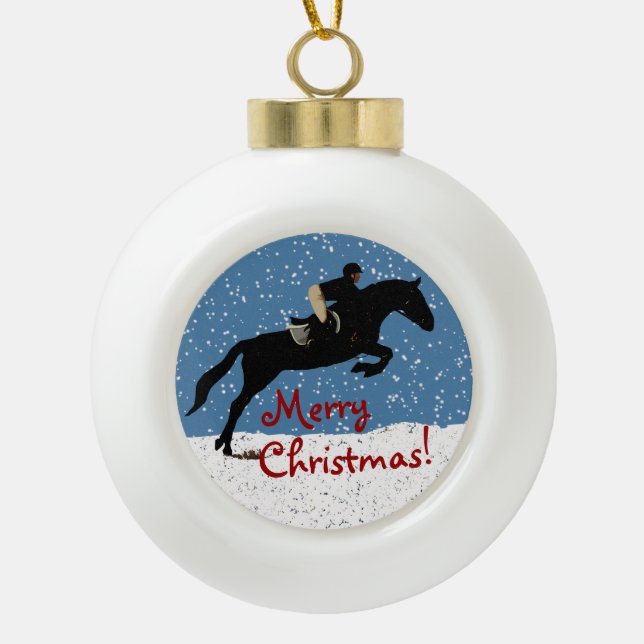 Boule En Céramique Noël du Cheval de Neige Jumper (Devant)