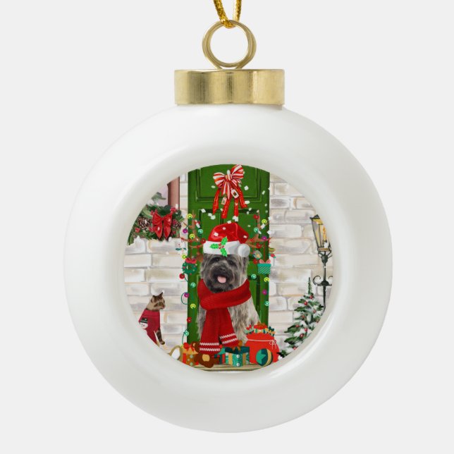 Boule En Céramique Noël du chien de Cairn Terrier (Devant)