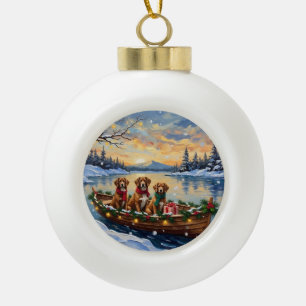 Boule En Céramique Noël en bateau de Vizsla