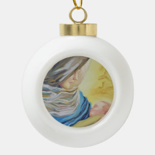 Boule En Céramique Notre Dame du Silence tenant le bébé Jésus