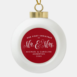Boule En Céramique Notre premier Noël tout nouveau