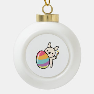 Boule En Céramique Oeufs de lapin de Pâques Peinture Oeufs de Pâques 