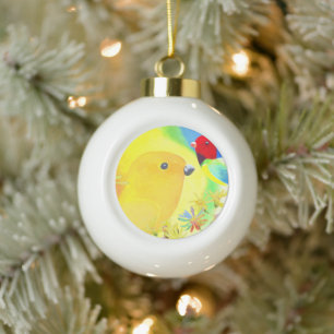 Boule En Céramique Oiseaux brillants Tie-Dye