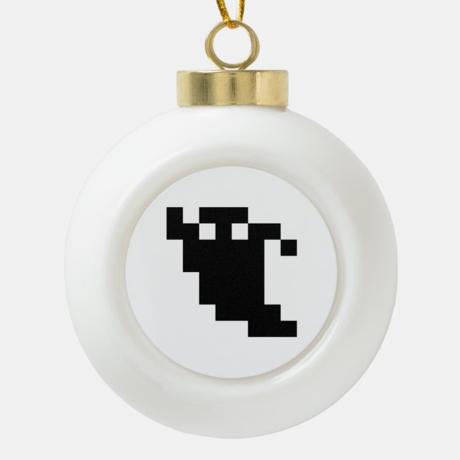 Boule En Céramique Ombre fantôme de 8 bits Pixel (Devant)