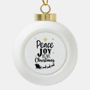 Boule En Céramique Paix Joie Amour Noël Traîneau de Père Noël Moder