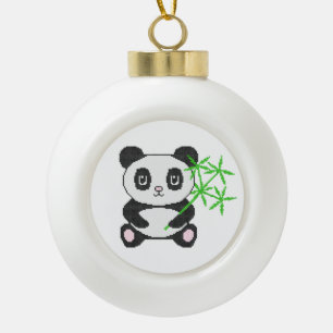 Boule En Céramique Panda à points croisés drôle