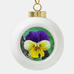 Boule En Céramique Pansy pourpre et jaune