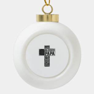 Boule En Céramique Papa béni Croix Christian Vintage Typographie De