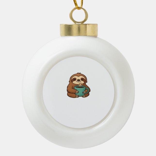 Boule En Céramique Parfum mignonne avec tasse de café - Animal confor (Devant)
