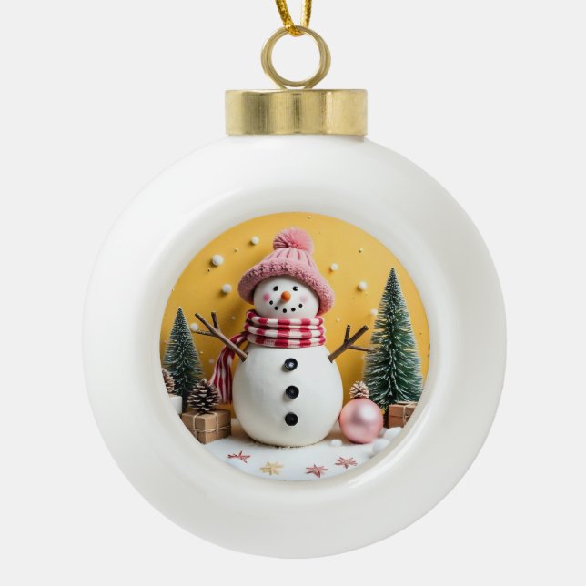 Boule En Céramique Pastel Christmas - Ceramic Ornament  (Devant)