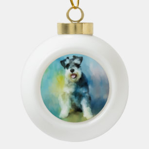 Boule En Céramique Peinture d'art de couleur d'eau de chien de