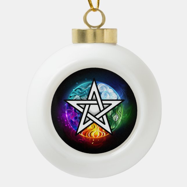 Boule En Céramique pentagramme du Wiccan (Devant)