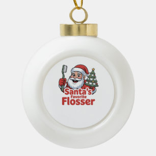 Boule En Céramique Père Noël’s Favori Flosser Christmas Dental Dentis