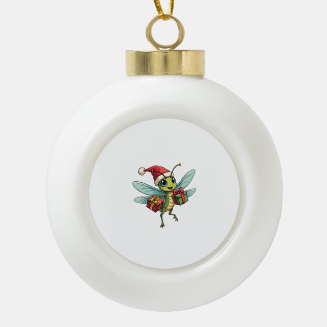 Boule En Céramique Père Noël's Dragonfly Helper (Devant)