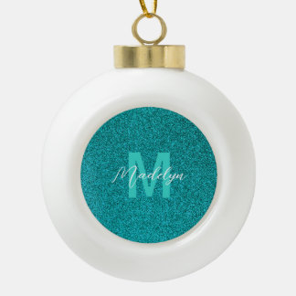 Boule En Céramique Personalized Name Stylish Glitter green