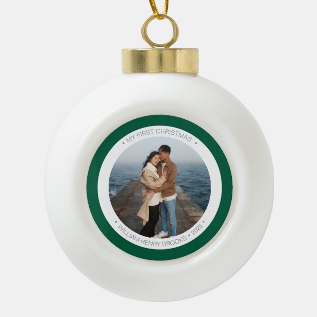 Boule En Céramique Personalized Snowflake Framed Ornament (Devant)