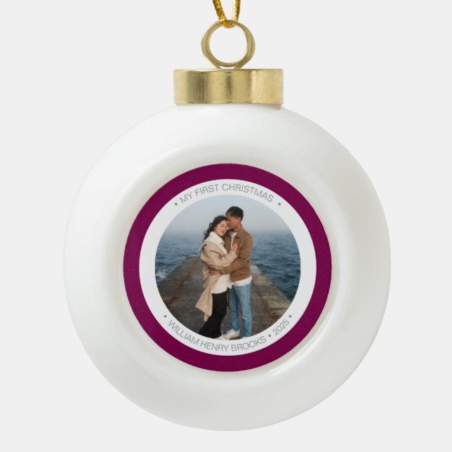 Boule En Céramique Personalized Snowflake Framed Ornament (Devant)