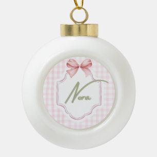 Boule En Céramique Personnalisée Nora Baby Girl Nursery Bow&En vichy