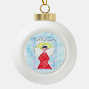 Boule En Céramique "Petit ange de Parties scintillant Brown" ange orn