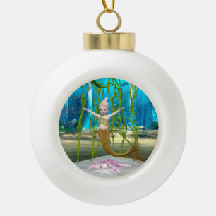 Boule En Céramique Petite Sirène Fantaisie Fille, Océan Bleu