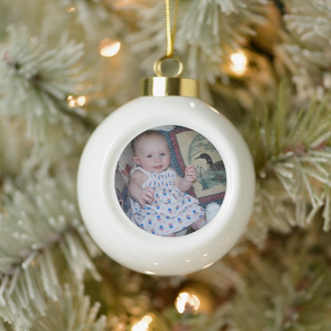 Boule En Céramique Photo de la famille de bébés personnalisée (Arbre)