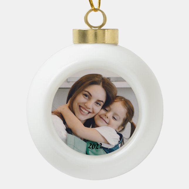 Boule En Céramique Photo de Noël (Devant)