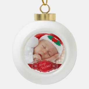 Boule En Céramique Photo de Noël personnalisée