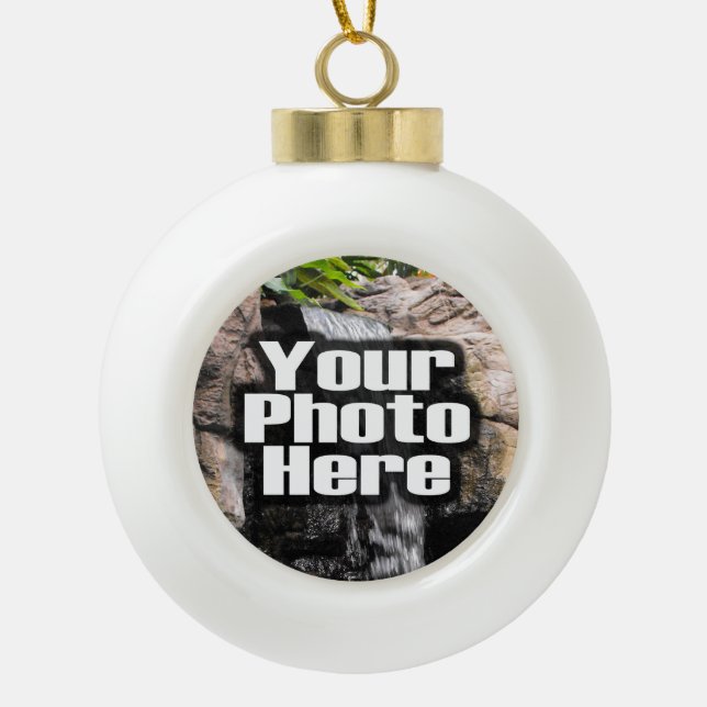 Boule En Céramique Photo personnalisée Bauble Ornament (Devant)