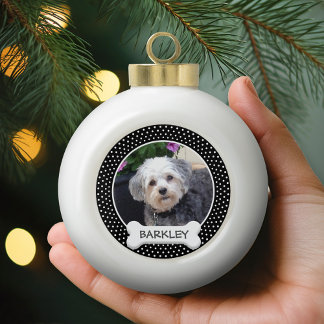 Boule En Céramique Photo pour animaux de compagnie avec os de chien -